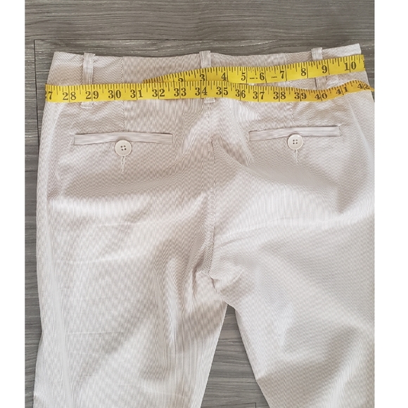 Clothing Factory Beige Pinstripe Pants Wide Leg Size 4 - Picture 10 of 10
